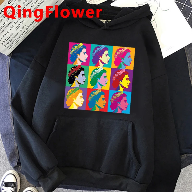 

Queen Elizabeth Ii Commemorative Men's and Women's Top Hoodie Hot Graphic Hoody Casual Clothing Cartoon