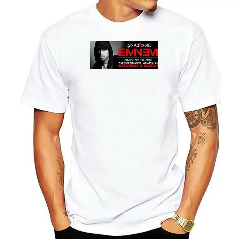 

Eminem Rapture Tour 2022 Australia New Zealand Concert T-Shirt 100% Cotton Short Sleeve O-Neck Tops Tee Plus Size T Shirt