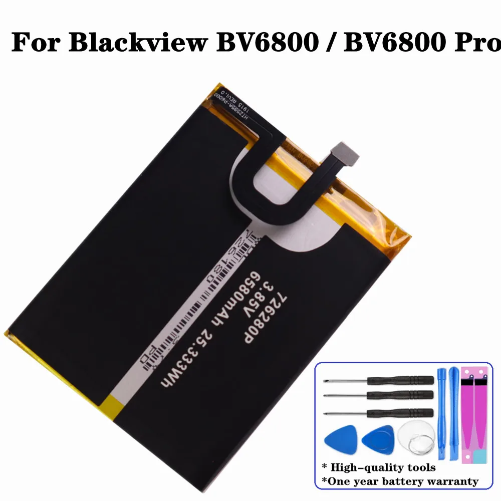 

6580mAh Battery BV6800 For Blackview BV6800 Pro Phone Battery IP68 Waterproof MT6750T High Quality Batteries + Tools