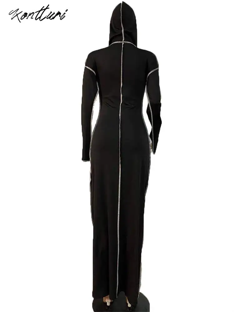 Kontturi Осенние повседневные облегающие лоскутные платья для женщин 2023 платье с