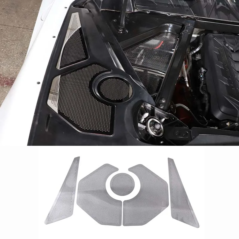 

Защитная крышка из нержавеющей стали для автомобильного моторного отсека, боковой панели, Накладка для Chevrolet Corvette C8 Stingray Z51 Z06 2020-2023