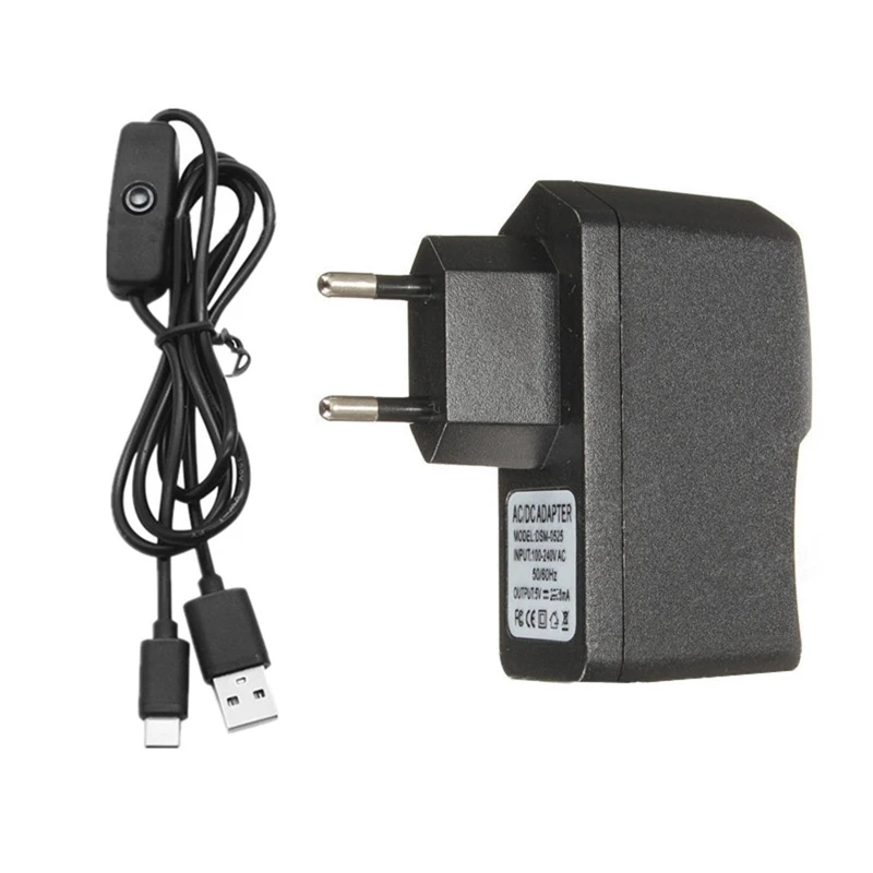 

5 в 3 А мА адаптер питания USB Type-C зарядный кабель для Raspberry Pi 4 4B US / EU вилка