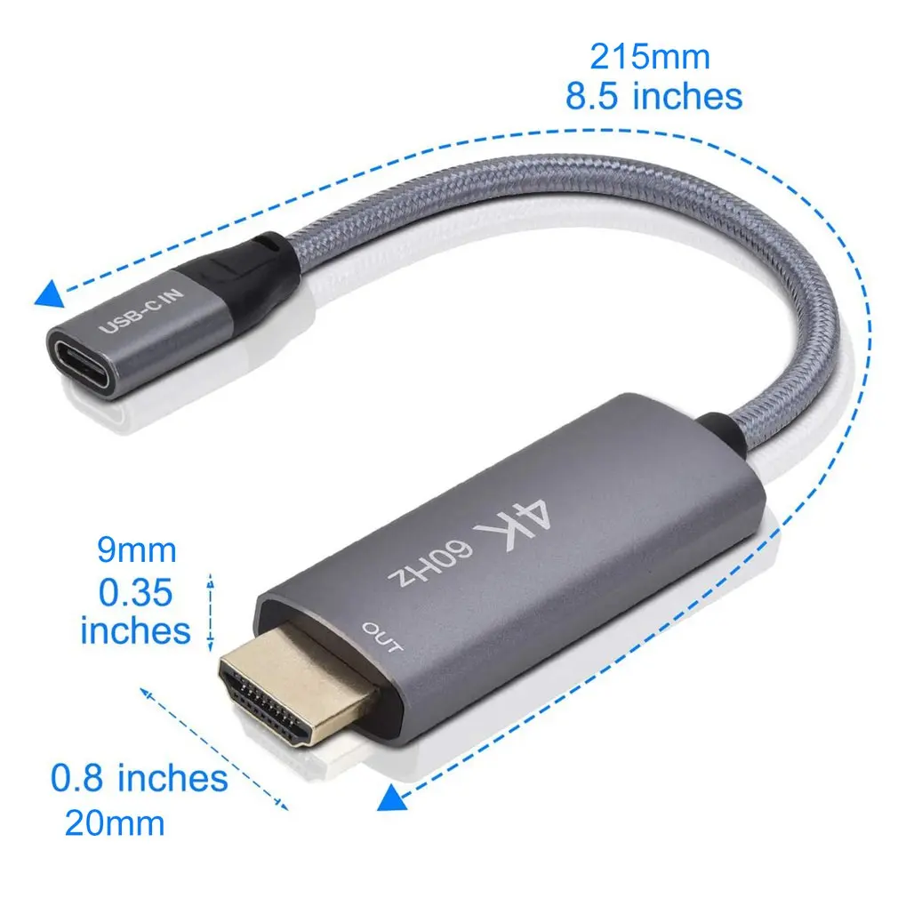 

Кабель-адаптер с портом USB Type-C на HDMI, переходник «Мама-папа» USB C 3,1 для MacBook, Huawei 4K, 60 Гц, адаптер Thunderbolt 3