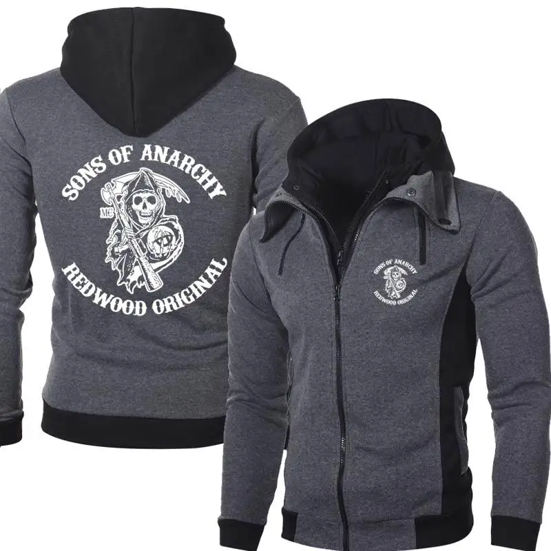 

2022 New Spring Autumn Men&amp Sons Of Anarchy Logo Hoodies Outdoor Casual Male Jackets Warm High Quality Harajuku Sweatshirts
