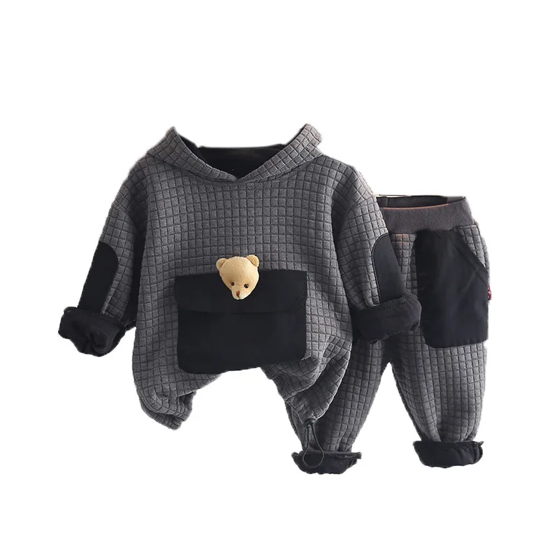 Детская одежда комплекты одежды для маленьких мальчиков новая зимняя детская