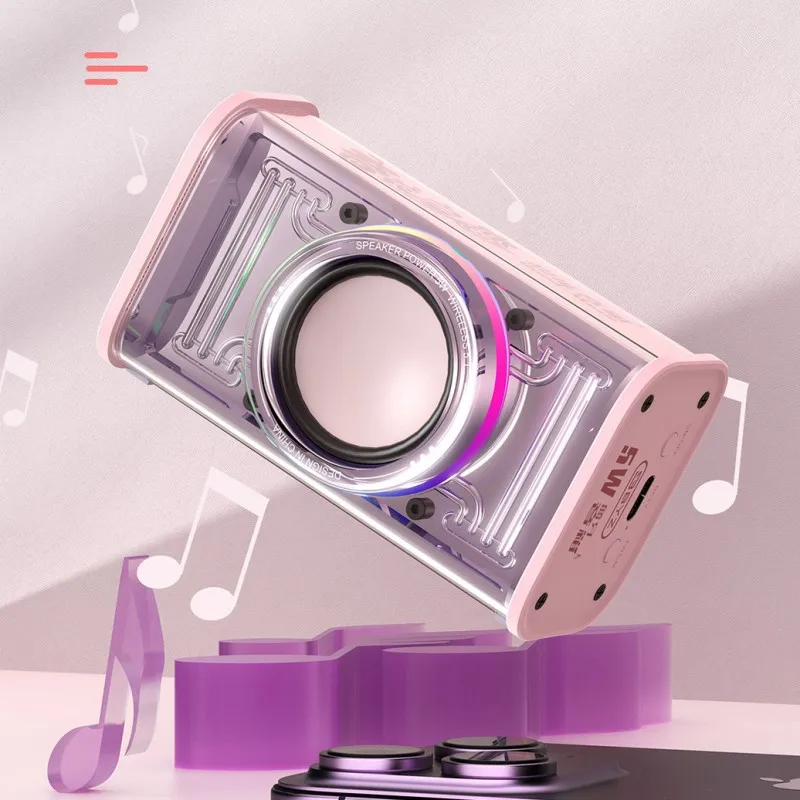 

Прозрачная Механическая маленькая стальная пушка TWS сабвуфер K08 звук и ранний ритм Mini 360 стерео креативный подарок Bluetooth произносится