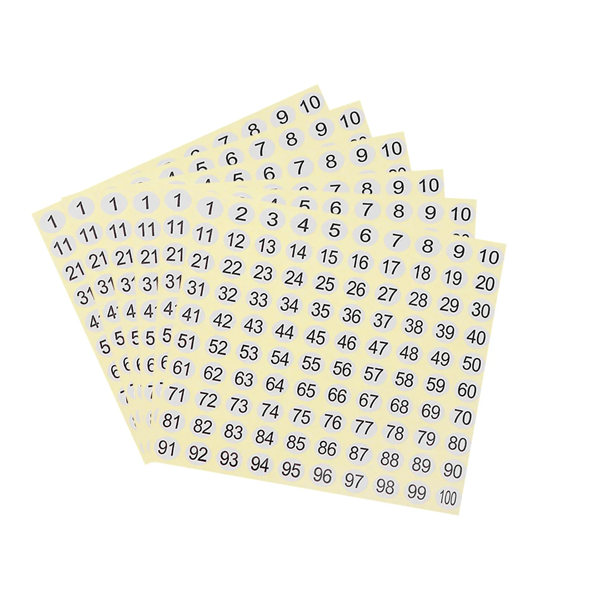 

20pcs Inventory Number Stickers Sticker Sheets 1 to 100 Round Sticky Labels School Office Company Sticker DIY Consecutive