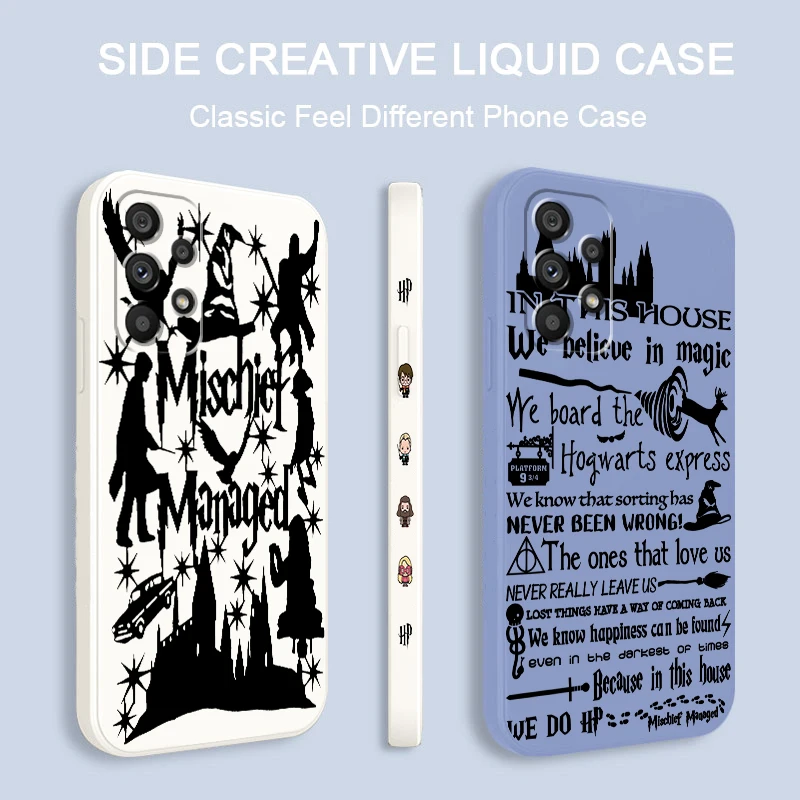 

Ring Potters Wand Harries Case For Samsung Galaxy A73 A72 A53 A33 A52 A71 A51 A21S 4G 5G Liquid Left Rope Phone Cover Shell Capa