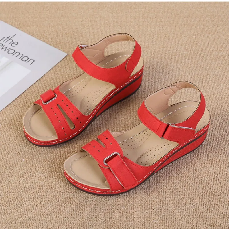 Shoes Women Platform Sandals Woman Shoe Lightweight Soft Women's Shoes Ankle Buckle Walking Sandal Retro Female 2023 Fashion