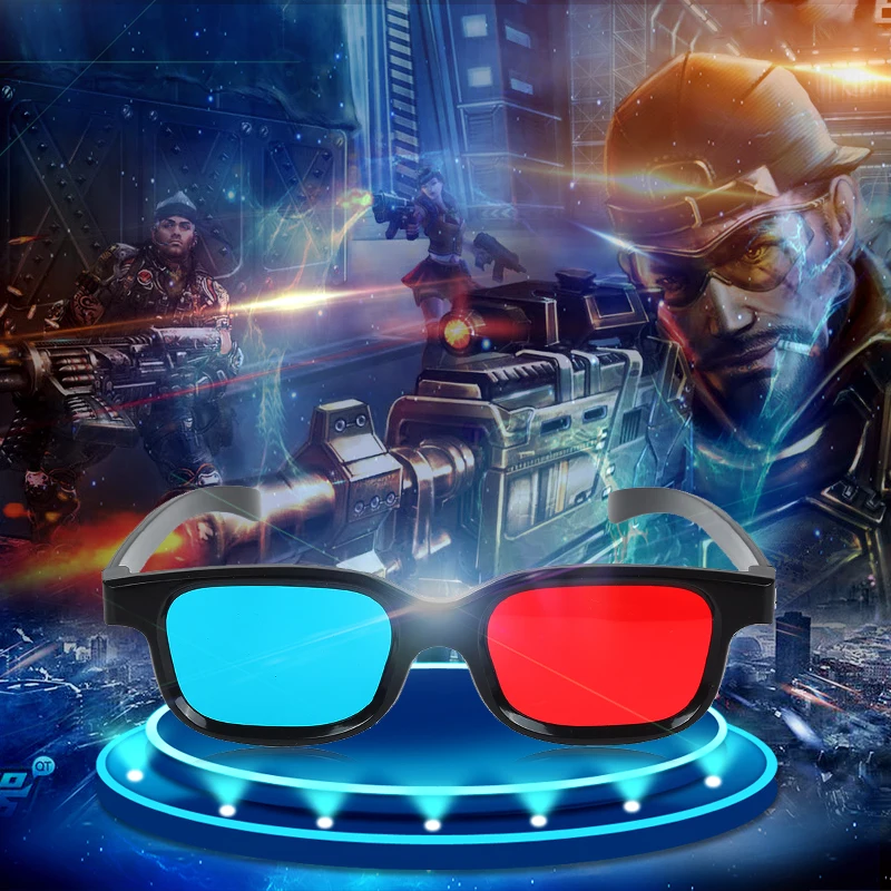 

1Pcs Black Frame Red Blue 3D Glasses High Quality Universal 3D Glasses For Dimensional Anaglyph Movie Game DVD Black 3D