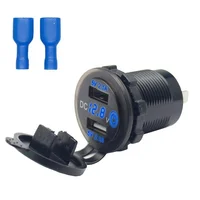 Dual Quick Charge 4.8A Car Charger Socket with LED Voltmeter 12V/24V 36W USB Charger Waterproof Power Socket