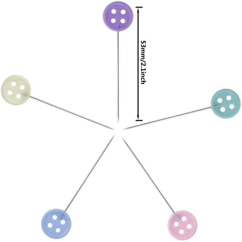 50 шт./коробка Швейные булавки с плоской головкой и прямой иглой для маркировки позиции, самостоятельное изготовление одежды, аксессуары.