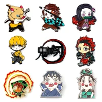 anime demon slayer brooch for backpacks blade demon destruction nezuko anime cosplay accessories badges set