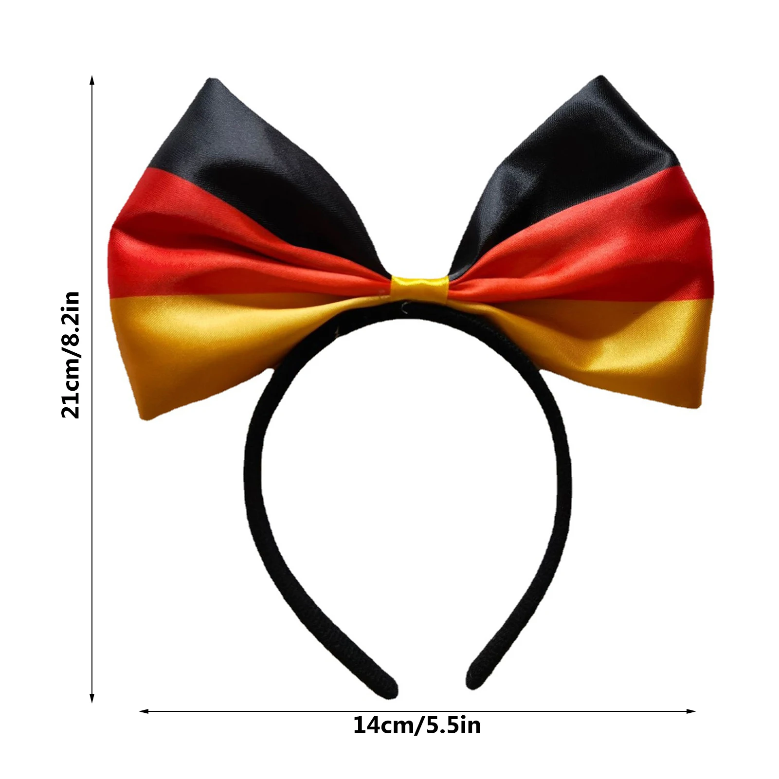 Наряд с немецким флагом: Бинты на голову для женщин. Классическое сочетание черного, красного и желтого цветов для патриотических аксессуаров волос на вечеринку.