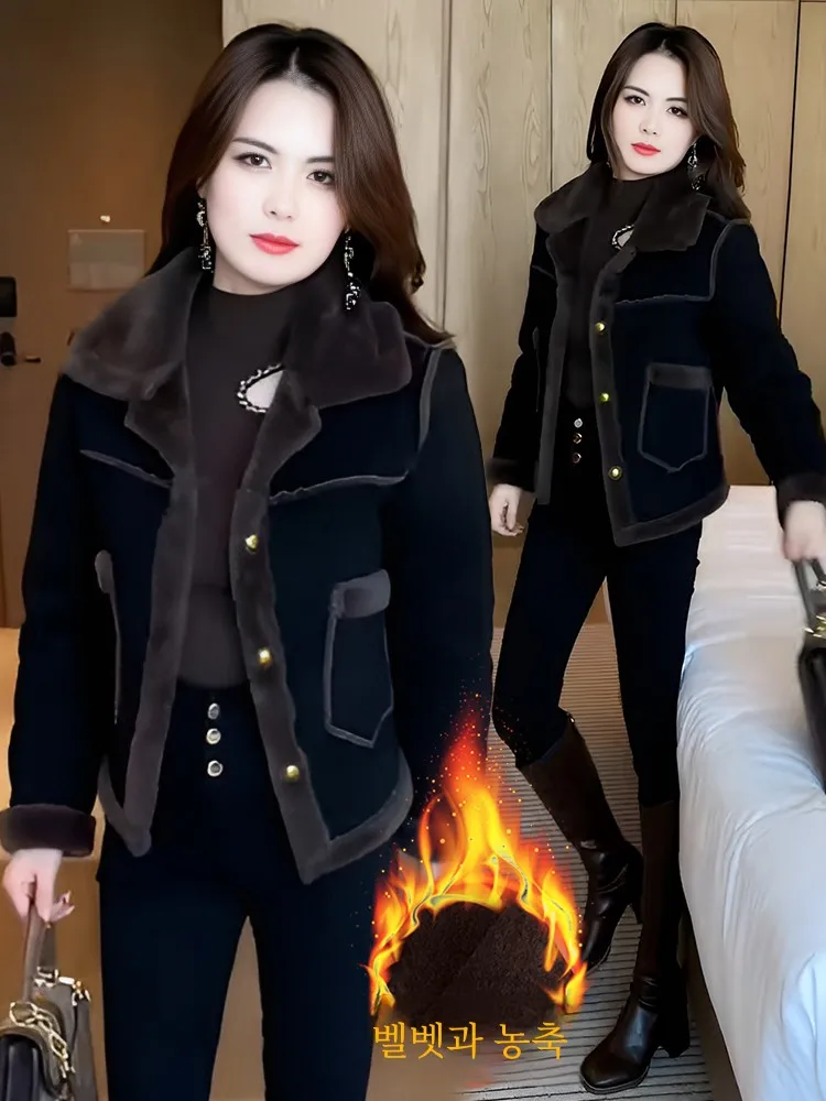 Европейские товары маленькое утолщенное короткое пальто на флисовой подкладке