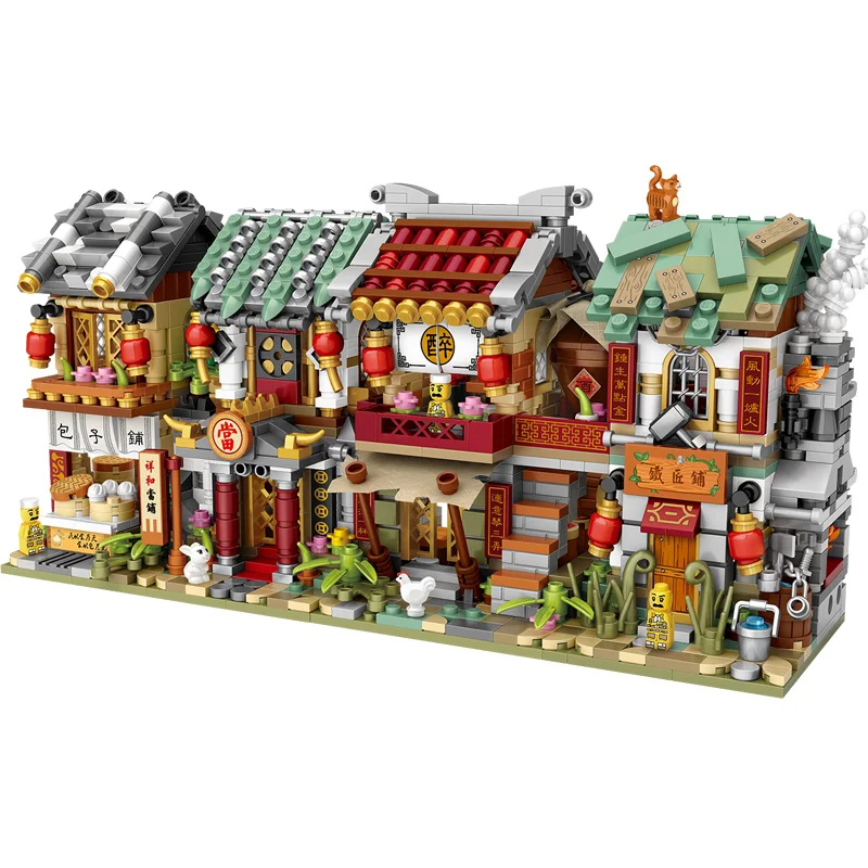 

loz mini Building Blocks Chinese Street World Famous Architecture Series City Building Block Classic Toys brick Model House gift