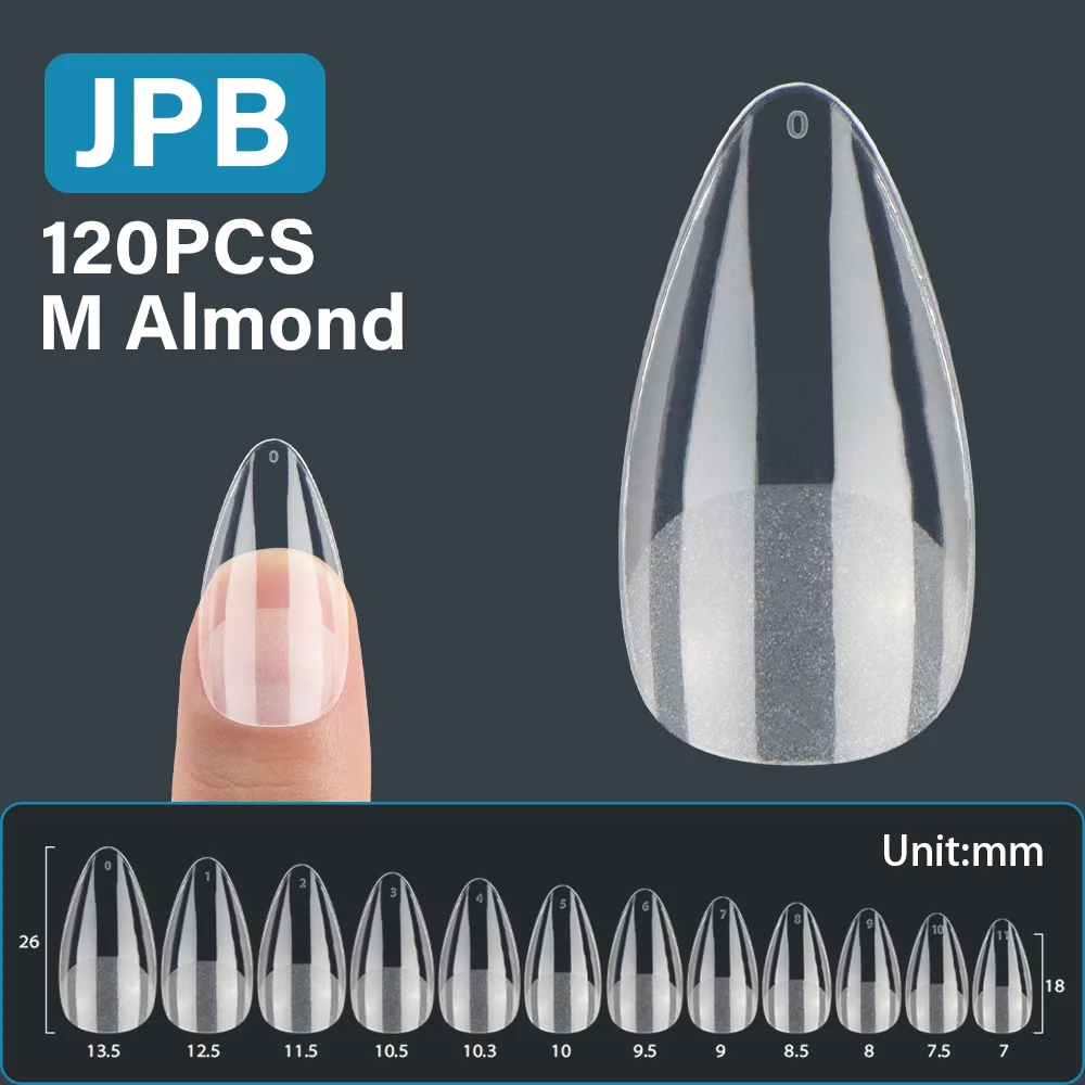 120 шт. накладные ногти Типсы L/M/S/XS гель под квадратный миндаль нажимные
