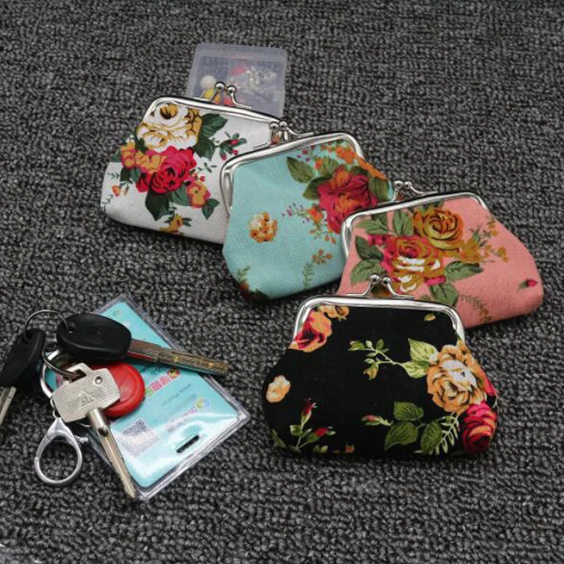 

Naivety Hasp Coin Purse Lady Vintage Flower Clutch Bag New Women Retro Small Fresh Wallet High Quality Good Gift Floral Bag