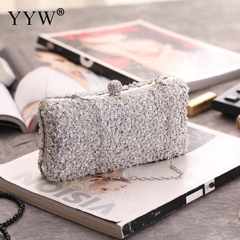 

2023 New Handbag Evening Bags Women'S Box Chain Shoulder Bag Ladies Fashion Gold Clutch Box Bag Women Messenger For Party Gift