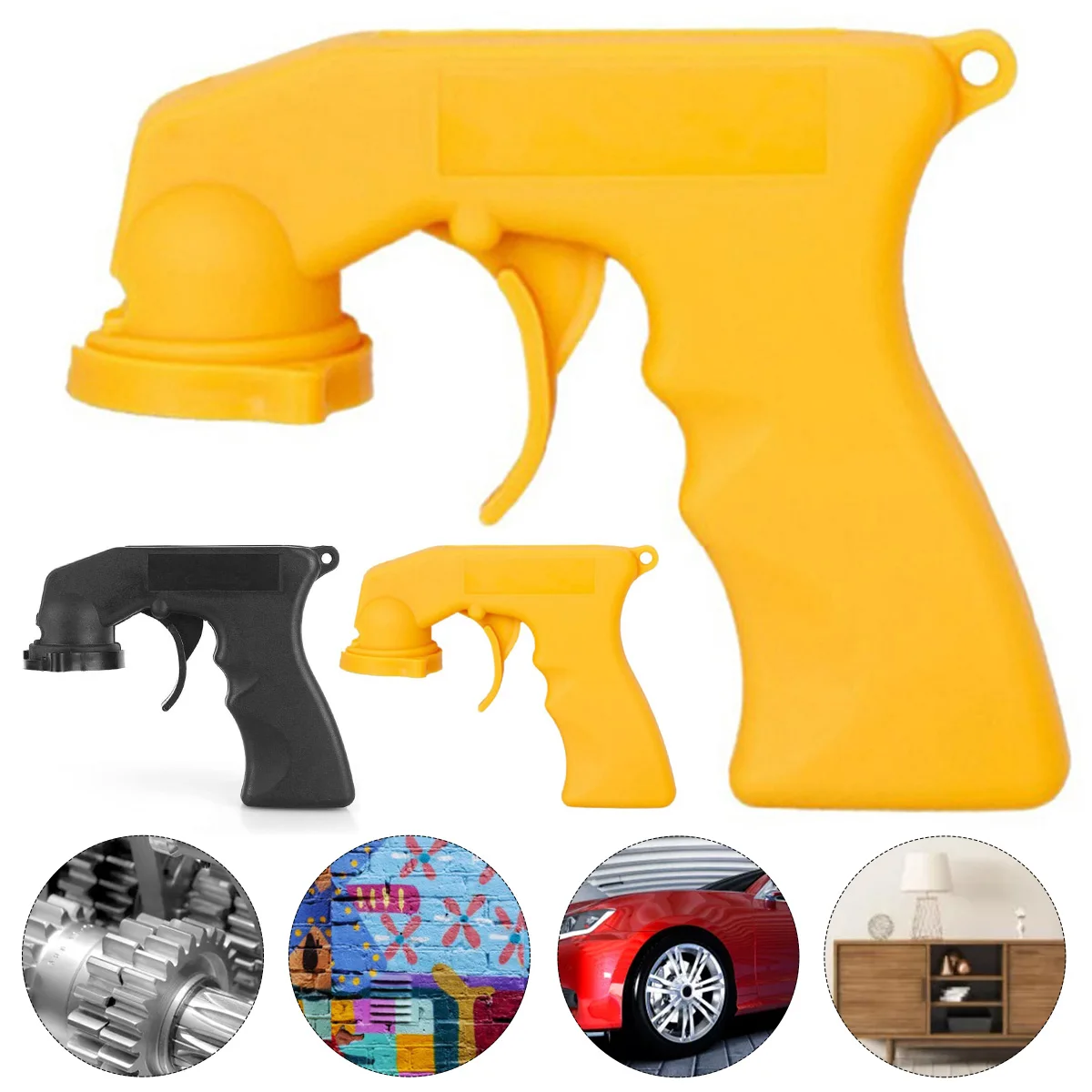 

Paint Care Aerosol Spray Gun Handle Portable Spray Paint Aerosol Applicator w/ Full Grip Trigger Locking Collar Maintenance