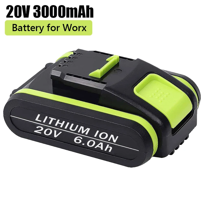 

2022 NEW Power Tools Rechargeable Replacement Battery 20V 6000mAh Lithium for Worx WA3551 WA3553 WX390 WX176 WX178 WX386 WX678