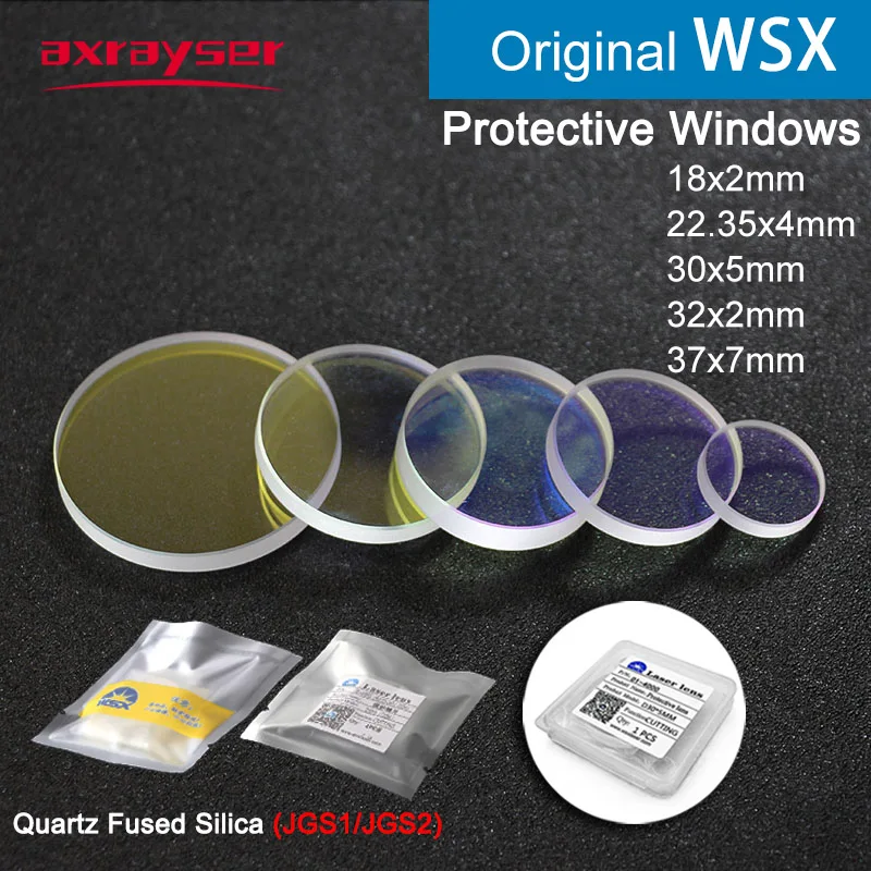 Axrayser Laser Lenses WSX Protective Windows Original D18x2 D30x5 D37x7 15KW Optical Fused Silica JGS1 ND18 MN15 NC12 NC30 NC60