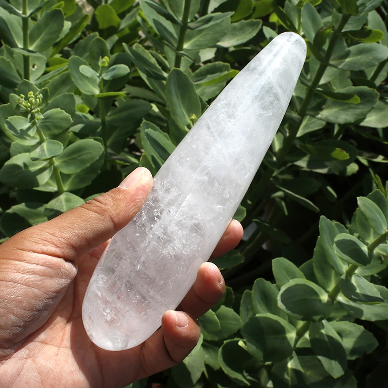 

1 Pcs 17-18 CM Natural White Clear Crystal Massage Wand For Woman