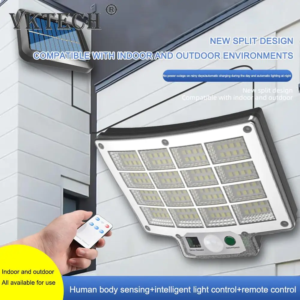 

Лампа на солнечной батарее с датчиком движения IP65 Водонепроницаемый индукционный светильник с дистанционным управлением, настенный светильник для сада, балкона, сада, дорожки