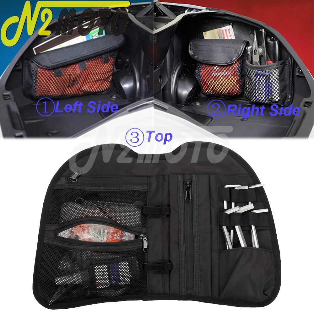 

Black Storage Pouch Motorcycle Nylon Rear Top Trunk Lid Luggage Tool Bags Case For Honda Goldwing GL1800 GL 1800 2018 2019 20-21