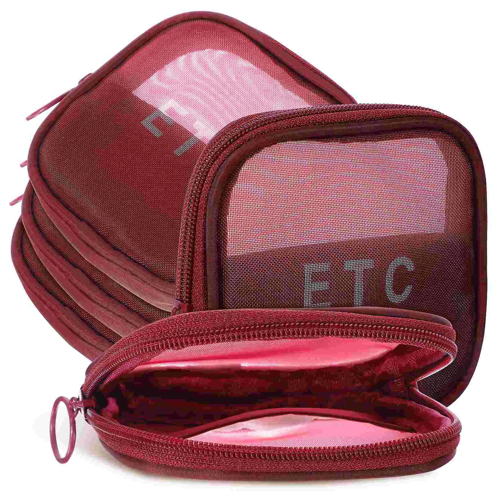 

5 Pcs Makeup Bag Organizers Zip Wallets Travel Small Waterproof Toiletry Mesh Storage