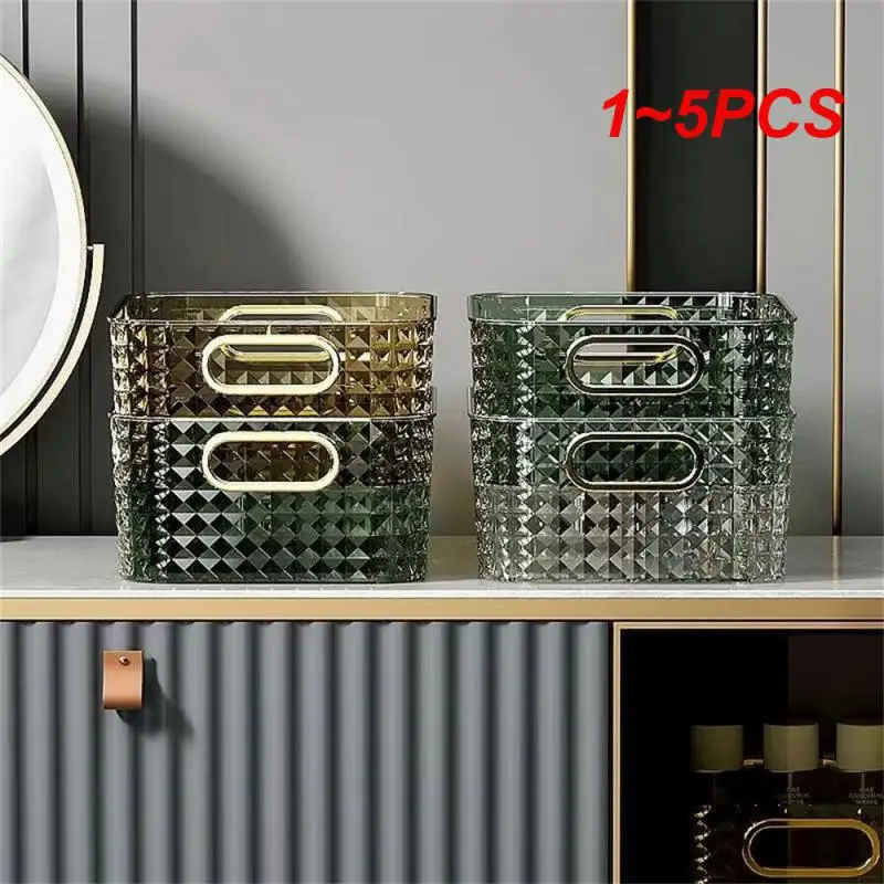 

1~5PCS Cosmetics Box storage bathroom accessories Poatable With Handle Kitchen Desktop Makeup Organizers Basket Jewelry