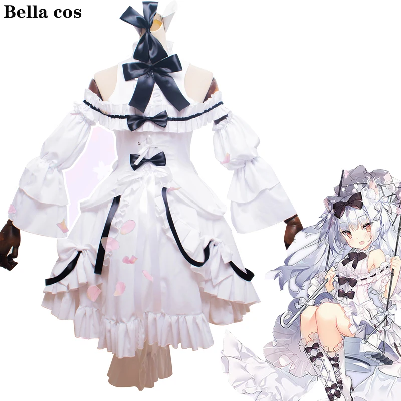 

Custom size Azur Lane Yukikaze Cosplay Costume Sexy Female White Dress Uniform Suit Halloween Costumes Women Anime Outfits Cos