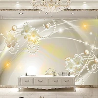 custom photo wallpaper european style 3d fashion pearl flower jewelry mural living room tv background wall decor papel de parede