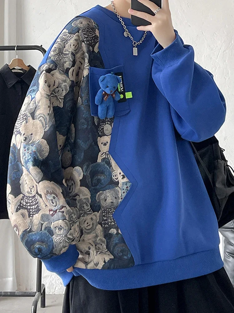 

Толстовка MATTA2023 Klein с голубым кубом, Мужская трендовая уличная куртка премиум-класса в стиле ins, оверсайз, Женская нишевая одежда