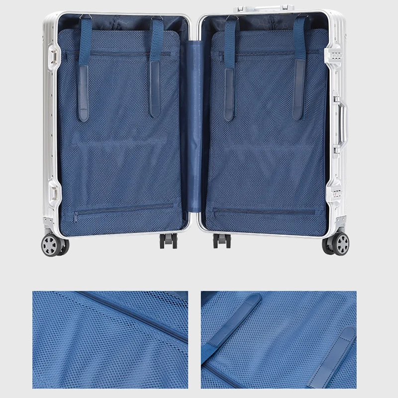 100% полностью алюминиевый чемодан на колесиках из магниевого сплава 20-дюймовая