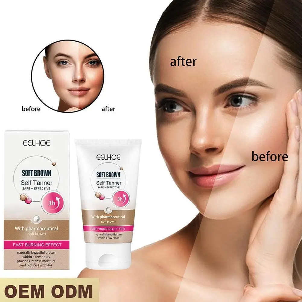 30ML Self Tanning Body Lotion Cream Body Black Bronze Tanning Long Lasting Sunless With Peptides Serum Vitamin E