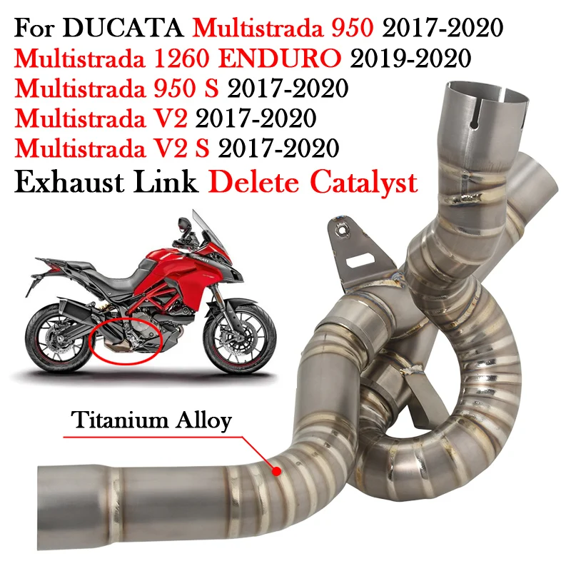 

Slip On For DUCATA Multistrada 950 V2 S 1260 ENDURO 2017 - 2020 Motorcycle Exhaust Titanium Alloy Delete Catalyst Middle Link