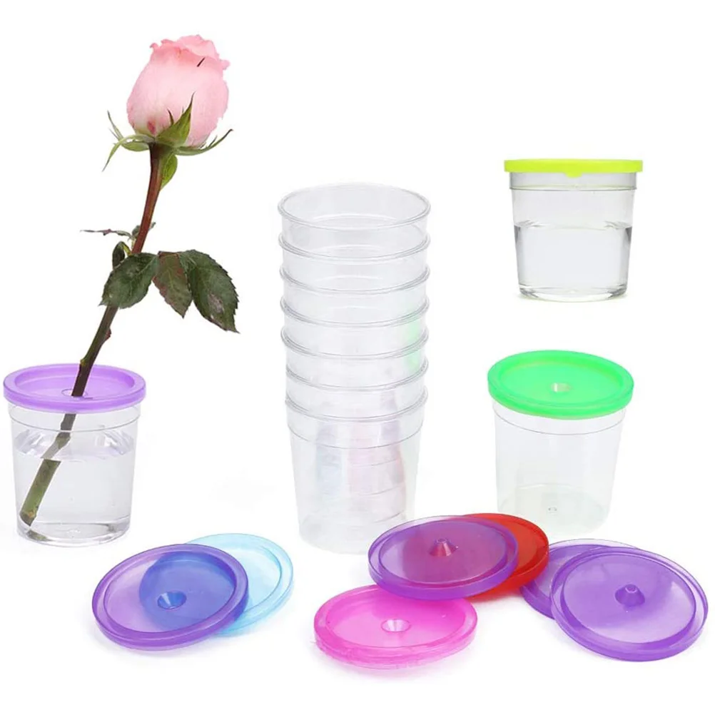 

12Pcs Transparent Flower Arrangement Ddyeing Cup- Fashion Cup Durable Betta Cup ( ), 77cm* 8cm