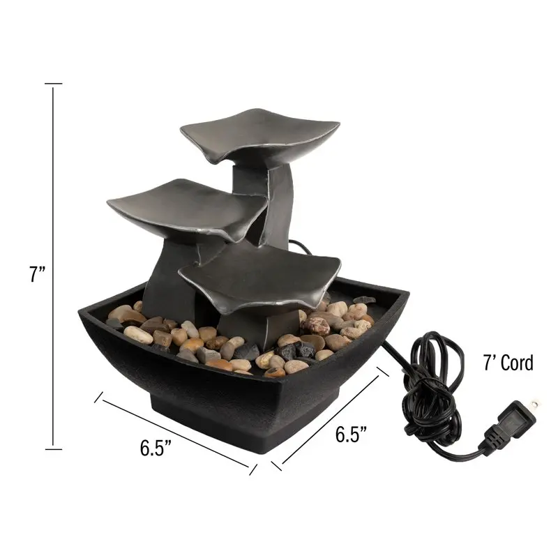 

Tabletop Water Fountain - Raku Bowl and River Rocks