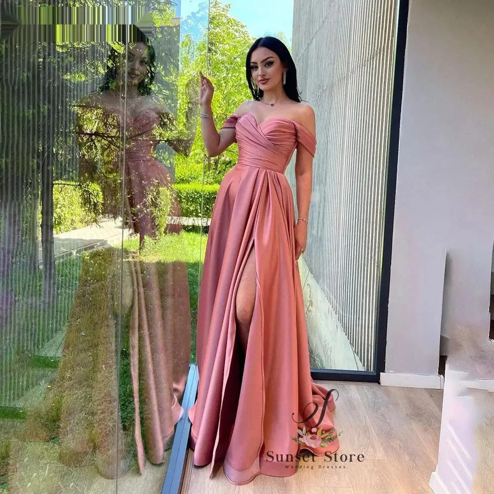 Атласные плиссированные вечерние платья для выпускного вечера с открытыми