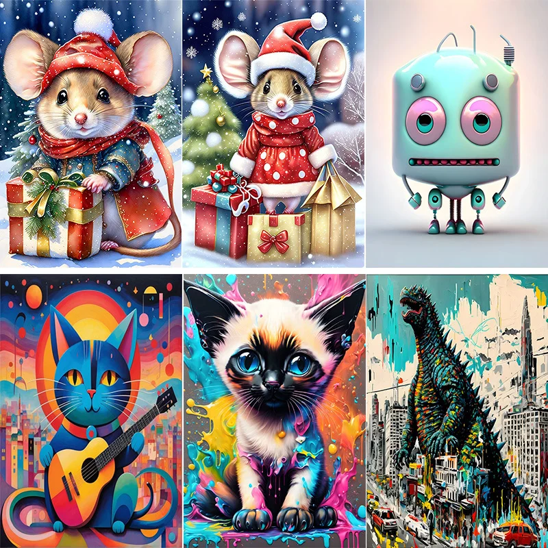 Картина для рисования по номерам с изображением мультяшного кота