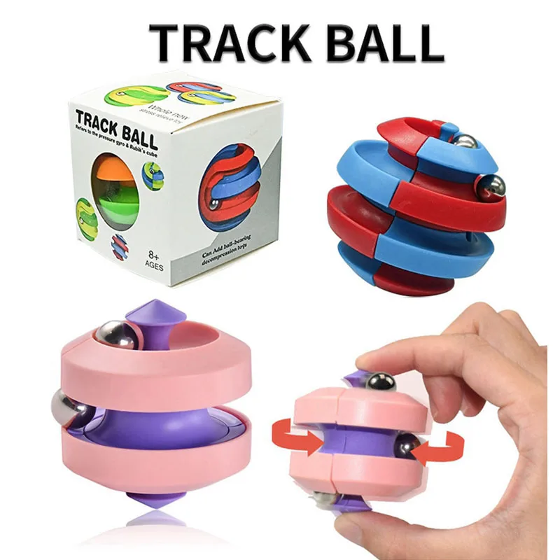 

Bead Orbit Track Ball Fidget Gyro Infinity Spinner Rotating Magic Track Fingertip Bead Toys Deformation Anti-stress Cube