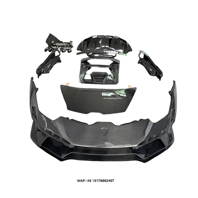 Фото Комплект обвеса KQX Tecnica Style из карбона для Lamborghini Huracan LP580 LP610 EVO Tecnica K: бампер, капот, боковые юбки, выхлопная система №1