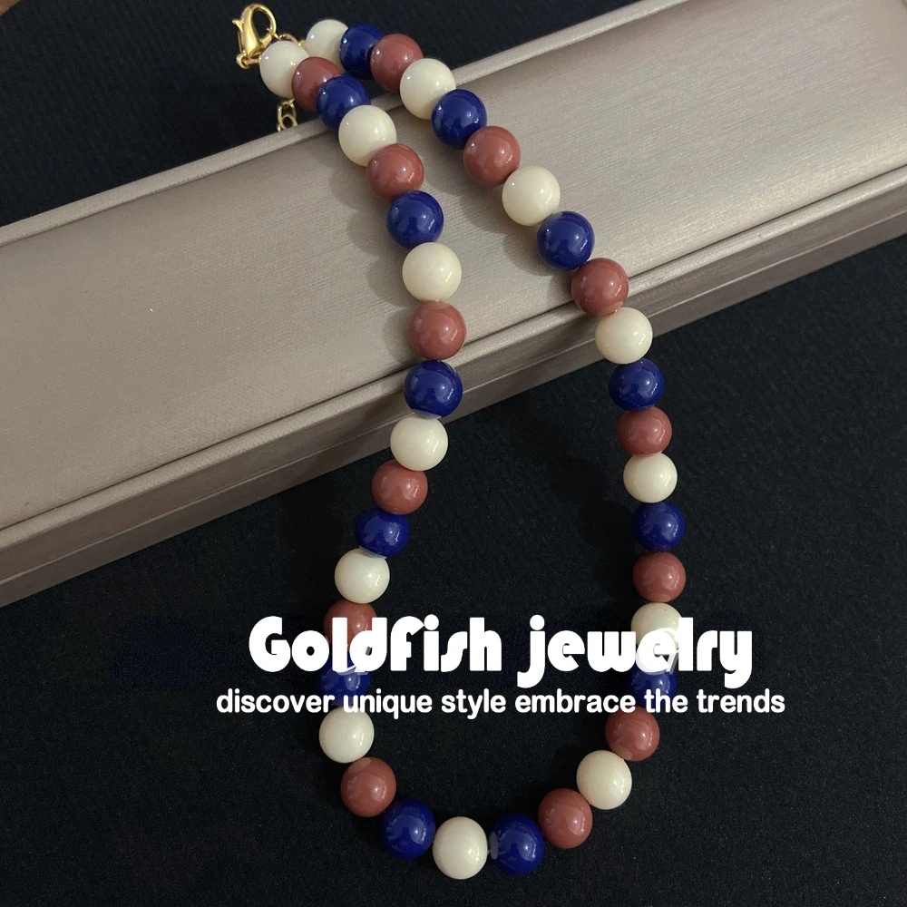 Разноцветная стеклянная цепочка с жемчугом и бисером роскошное ожерелье Modi