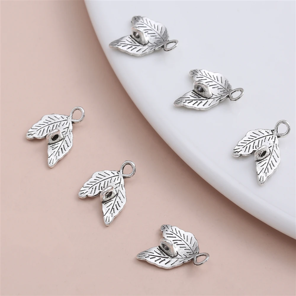 

40PCS Delicate Lovly Leaf Accessories Charm for Women's Personalized DIY Jewelry Making Pendant Necklace