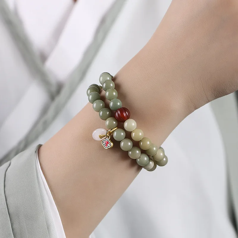 

Natural Weathered Bodhi Art Retro Small Fresh Female Minority Bracelet Hanfu Handicraft Art Play Handstring Gift