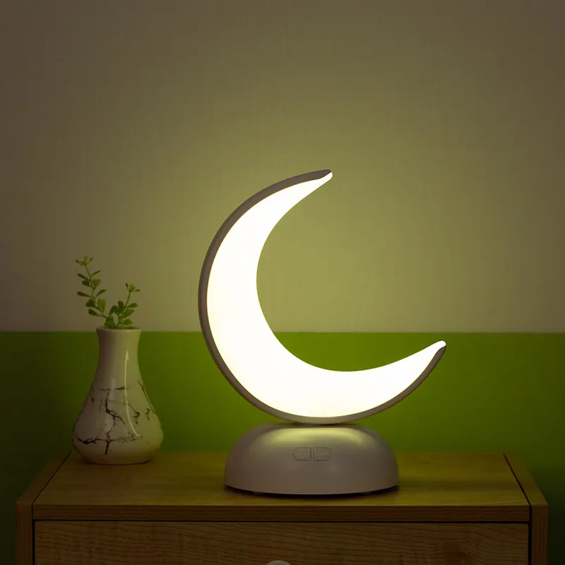 LED Night Light Wireless Touch Moon Shape Stepless Dimming Table Lamp  USB Charging Living Room Bedroom Bedside Lamps Kid Gift