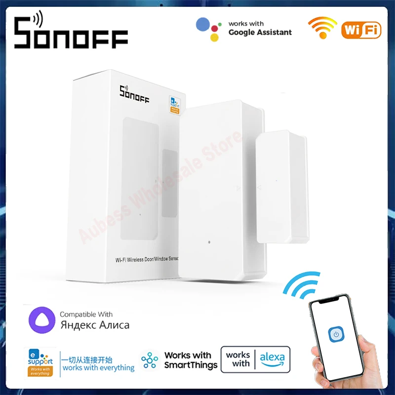 

SONOFF DW2 Wi-Fi Wireless Door Window Sensor Smart Home Security Alarm EWelink APP Remote Control Detectors Work With Alexa