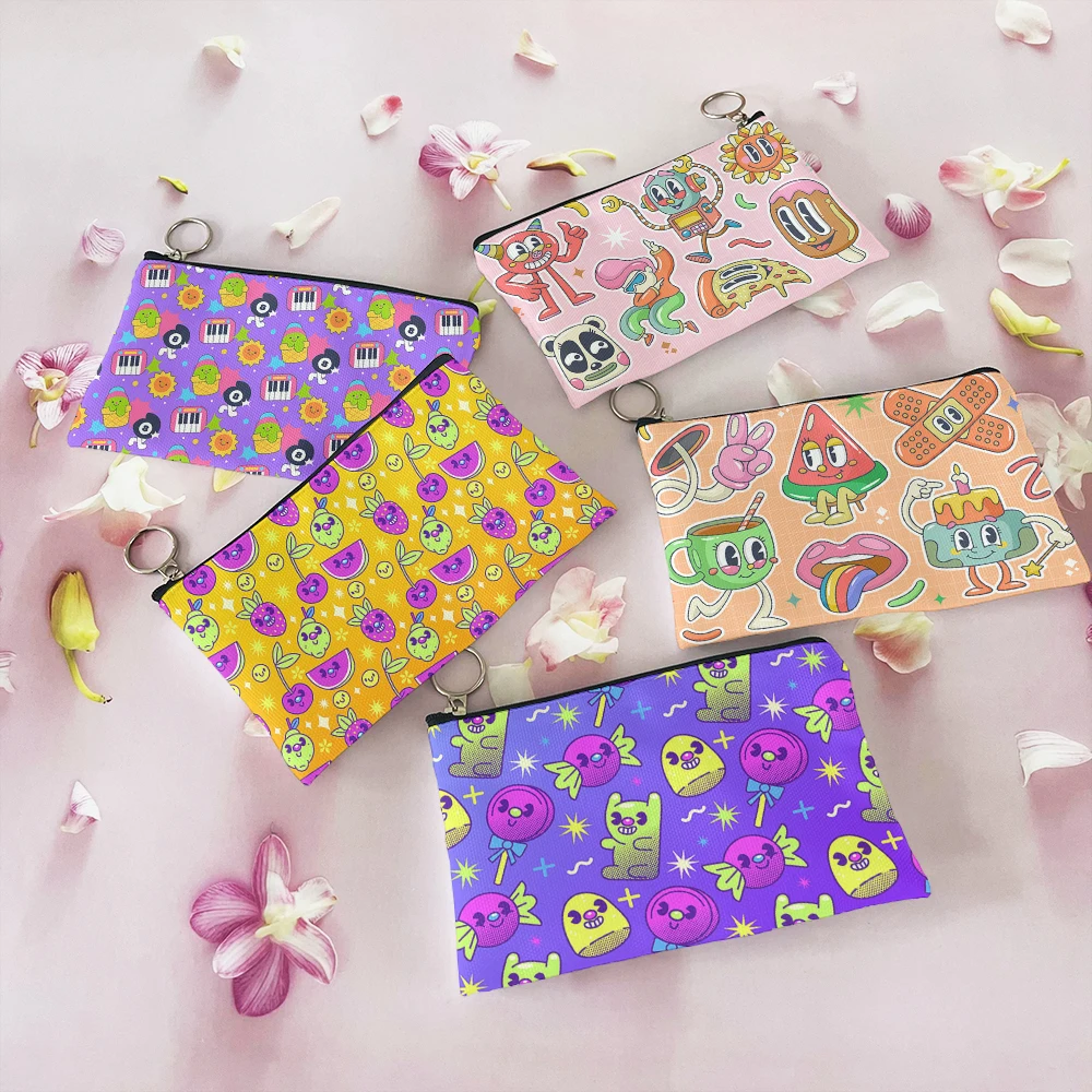 

Novelty Women Children Coin Purse Cartoon Pattern Cute Funny Fashion Small Cosmetic Bag Coin Headphones Portable Storage Bag