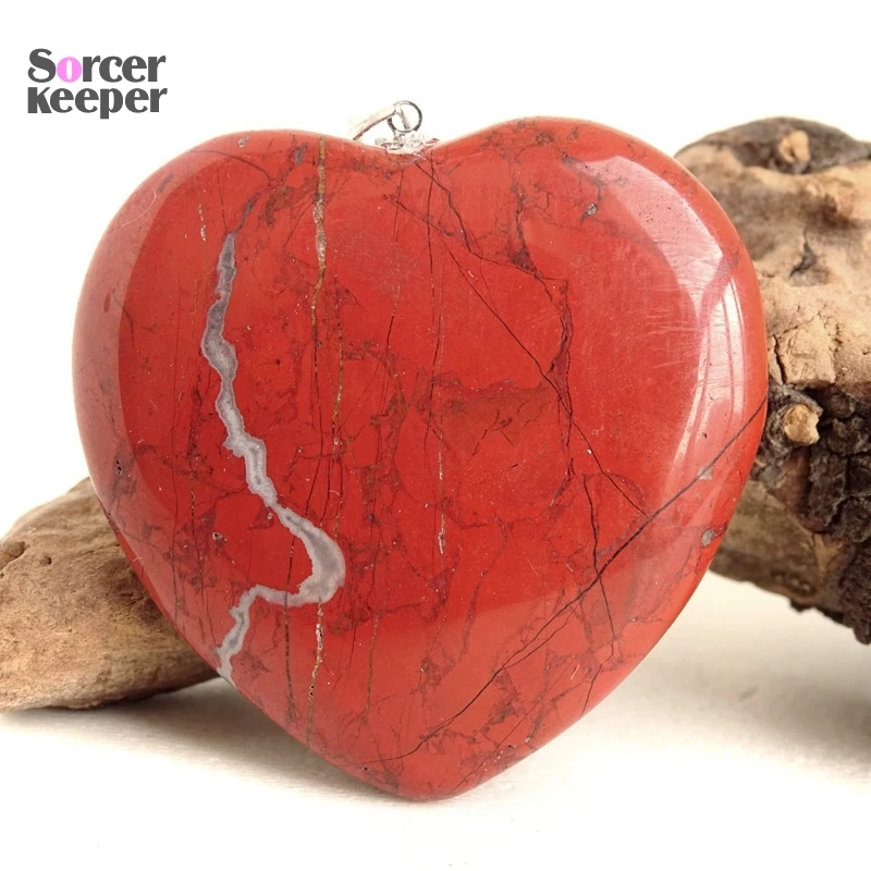 Модное женское и мужское ожерелье в форме сердца кулон из натуральной красной